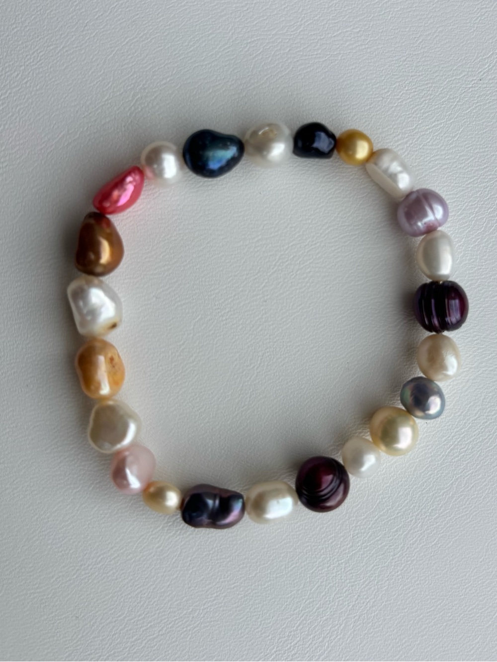 NWT MULTI-Color Cultured Freshwater Pearl Stretch stack Bracelet Set | Set of 2 - Picture 12 of 12